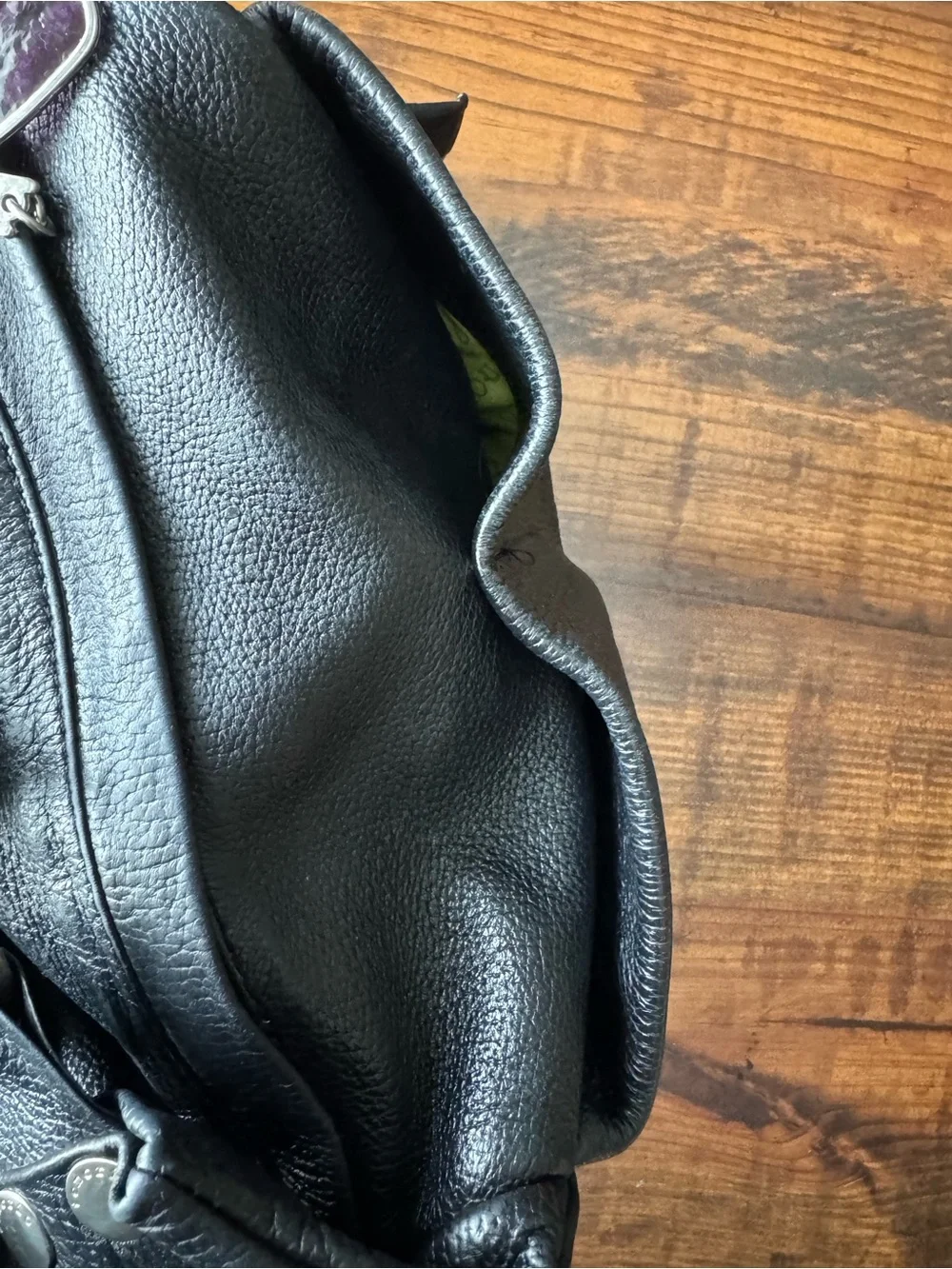 Tenorio Black Pebbled Leather Hobo Bag